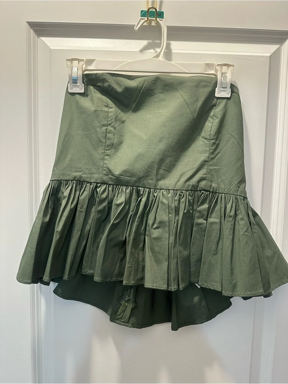NWT J.Crew Strapless Green Peplum Top size 10